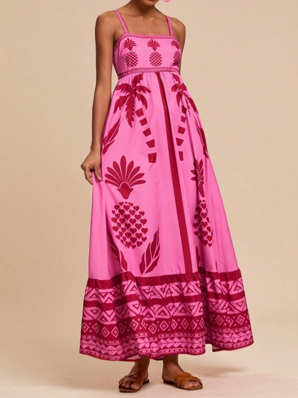 Pink Boho Women's Woven Slip Tank Dress - Picture 3 of 7